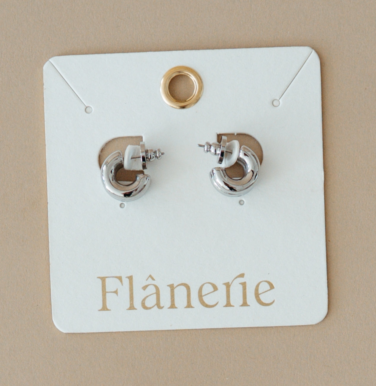 silver double hoops