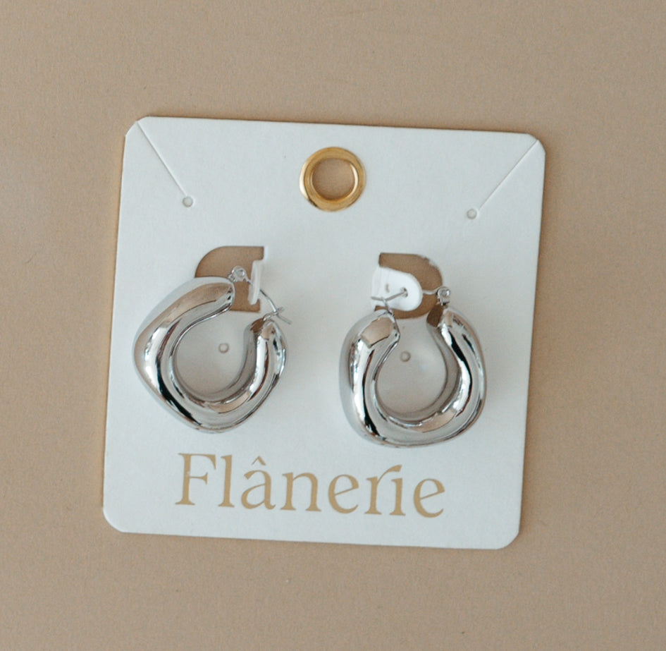 chunky silver hoops