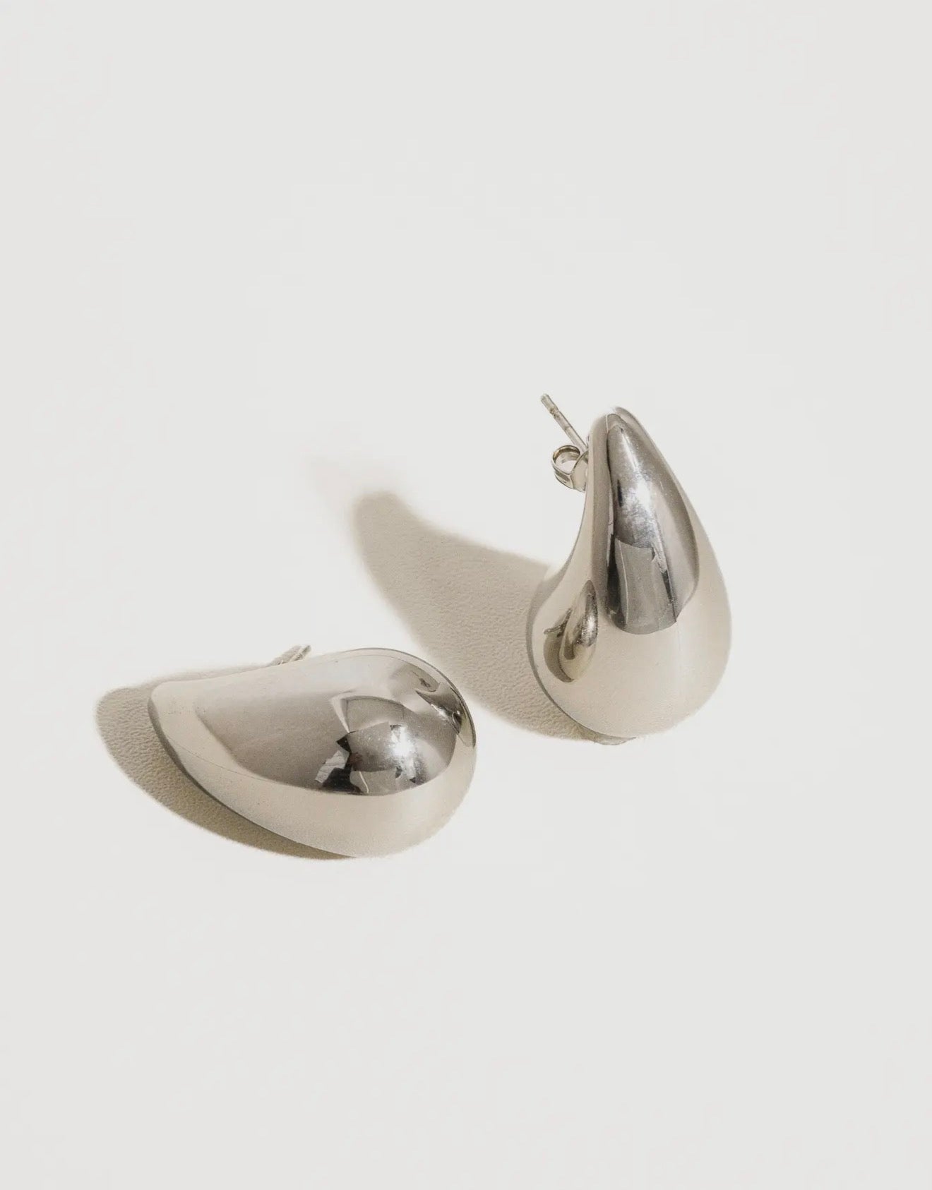chunky drop earrings - silver