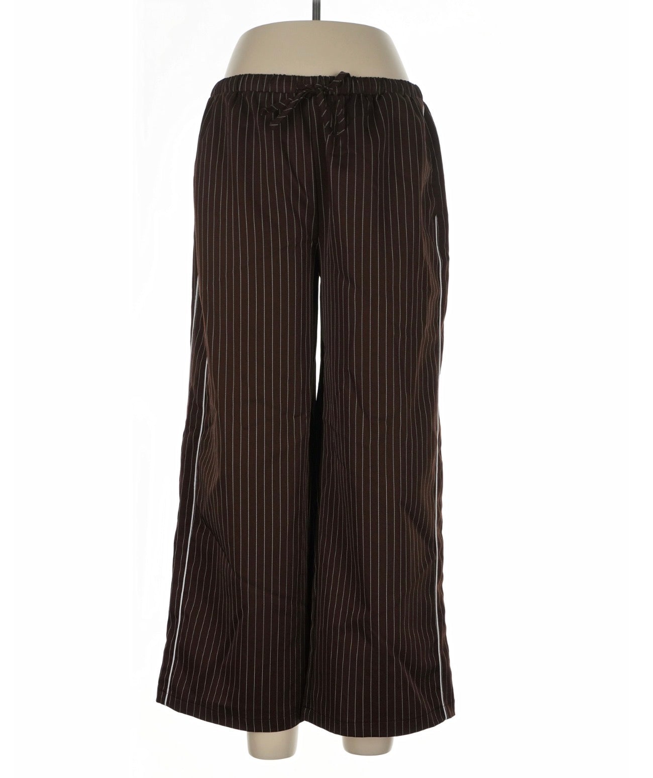 Brown striped wide leg pants