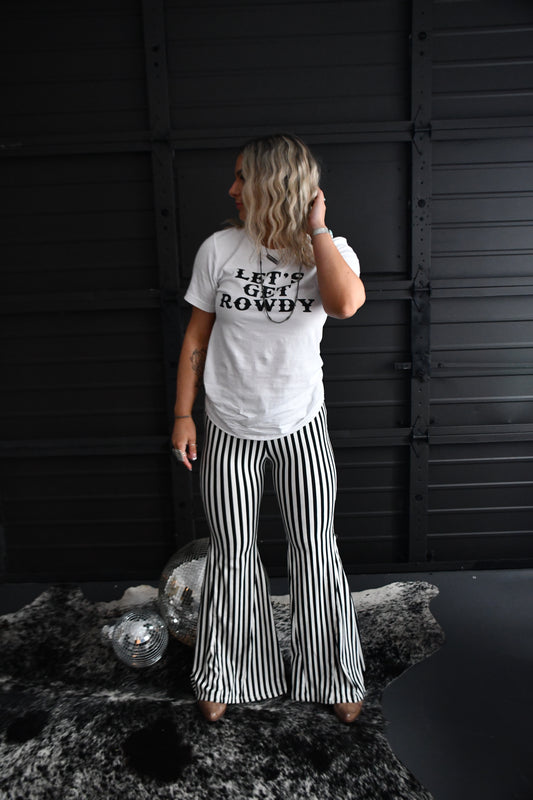 striped comfy flares