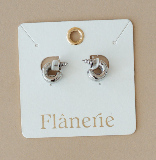 silver double hoops