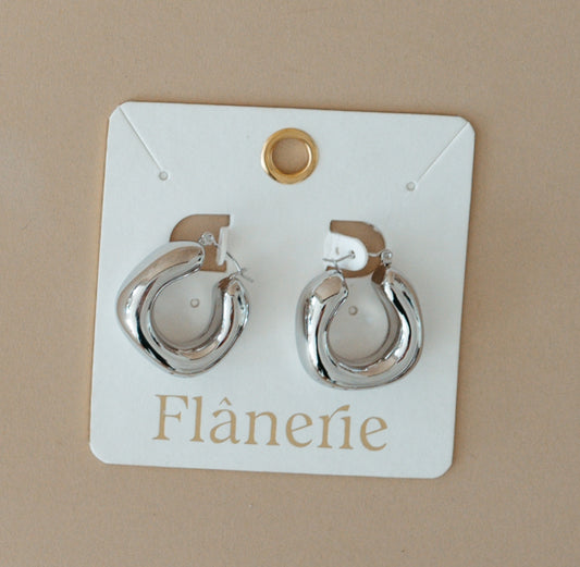chunky silver hoops