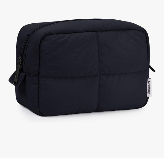 Puffy makeup bag - black