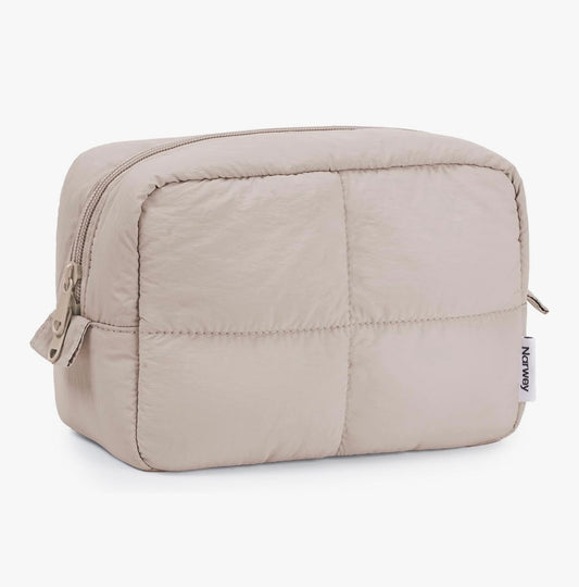 Puffy makeup bag - khaki