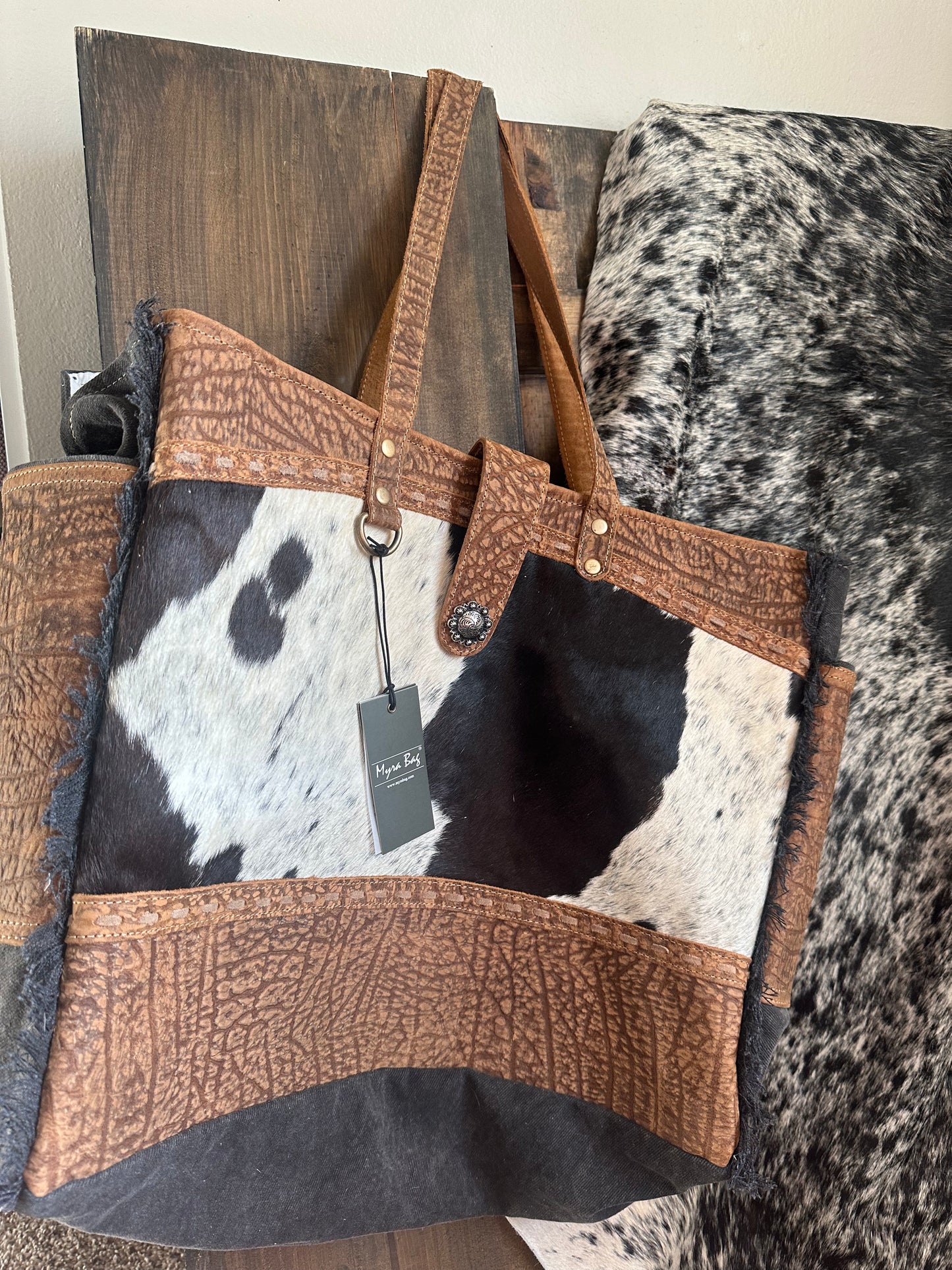 large cowhide weekender