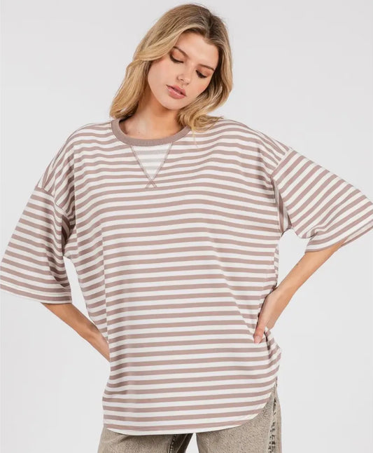 Striped oversized tee
